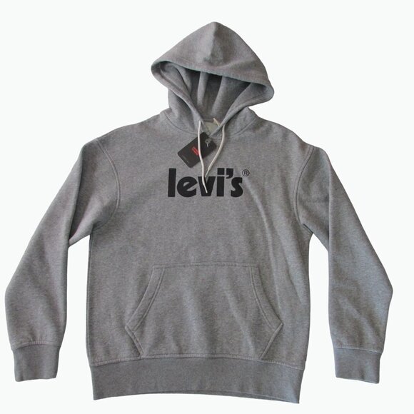 Levi's Men's XS Poster Graphic Logo Relaxed Fit Hooded Pullover Sweatshirt Hoodi - Picture 1 of 1